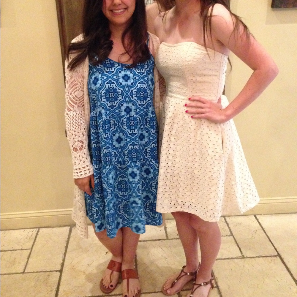 Cream strapless dress from Francesca’s